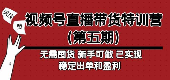 视频号直播带货特训营（第五期）无需囤货，新手可做，已实现稳定出单和盈利插图