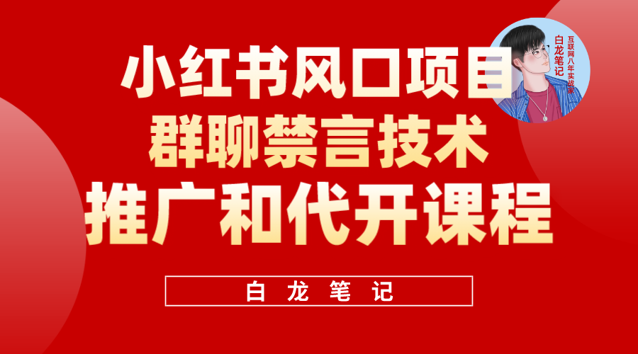 （5973期）小红书风口项目日入300+，小红书群聊禁言技术代开项目，适合新手操作插图