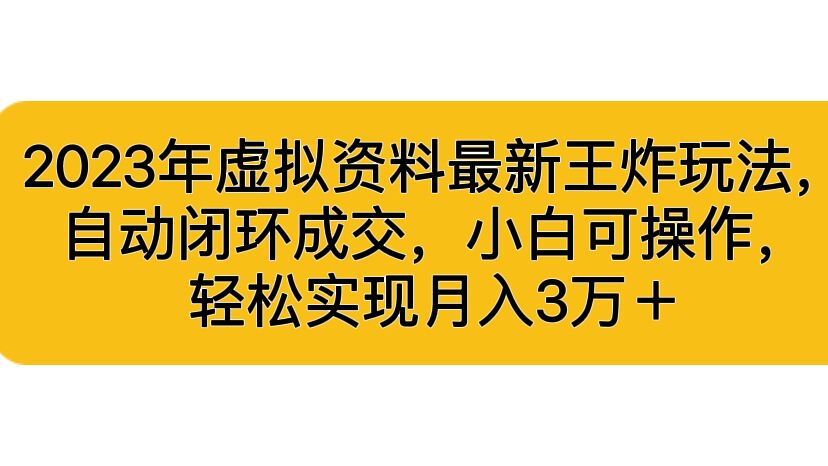 （6773期）2023年虚拟资料zui新王炸玩法，自动闭环成交，小白可操作，轻松实现月入3…插图