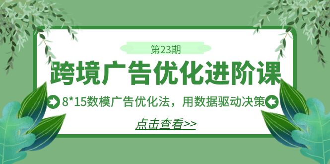 （7131期）跨境广告·优化进阶课·第23期，8*15数模广告优化法，用数据驱动决策插图