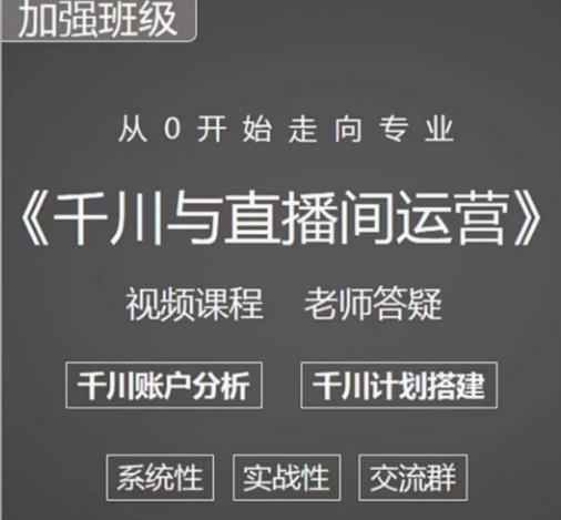 阳光哥·千川图文与直播间运营，从0开始走向专业，包含千川短视频图文、千川直播间、小店随心推插图