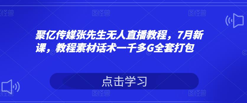 聚亿传媒张先生无人直播教程，7月新课，教程素材话术一千多G全套打包插图