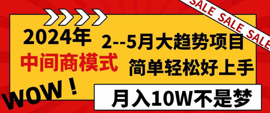 （8978期）2024年2–5月大趋势项目，利用中间商模式，简单轻松好上手，轻松月入10W…插图