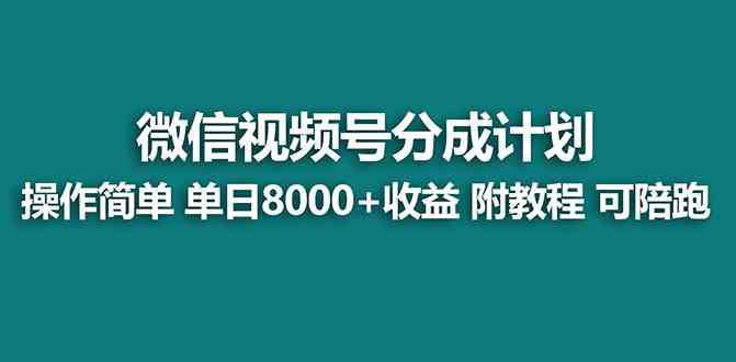 （8929期）【蓝海项目】视频号分成计划zui新玩法，单天收益8000+，附玩法教程，24年…插图