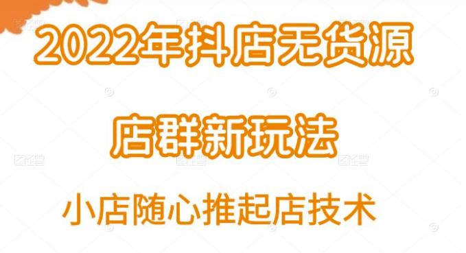 小卒·2022年抖店无货源店群新玩法汇总和小店随心推起店技术插图