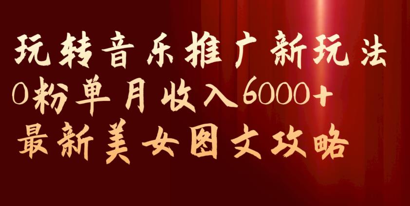 玩转音乐推广新玩法，0粉单月收入6000+，zui新美女图文攻略【揭秘】插图