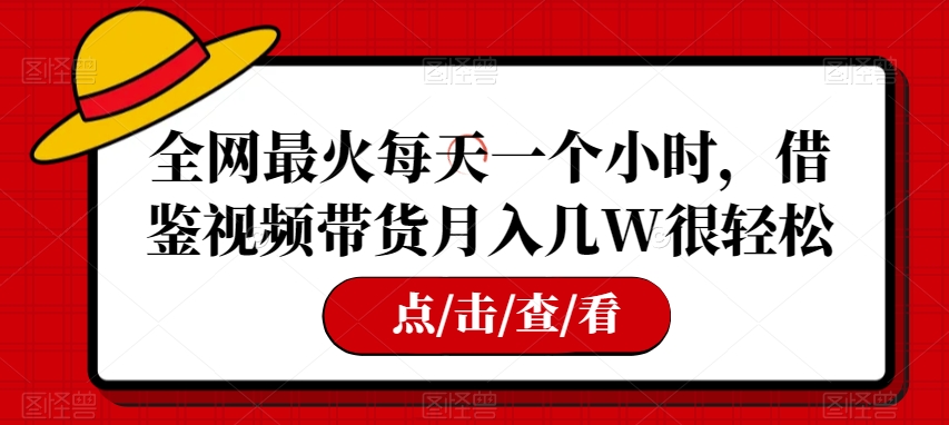 全网zui火每天一个小时，借鉴视频带货月入几W很轻松【揭秘】插图