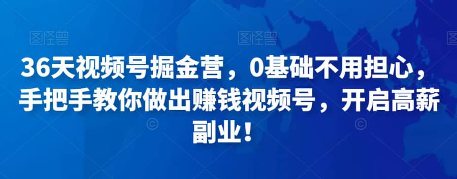 36天视频号掘金营，0基础不用担心，手把手教你做出赚钱视频号，开启高薪副业！插图