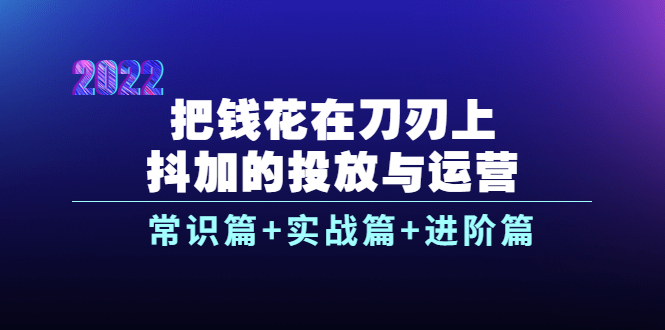 （3700期）把钱花在刀刃上，抖加的投放与运营：常识篇+实战篇+进阶篇（28节课）插图