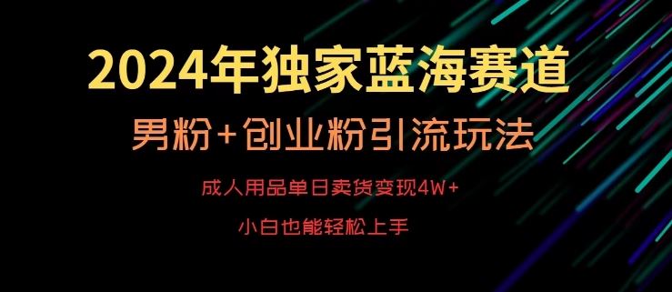 2024年独家蓝海赛道，成人用品单日卖货变现4W+，男粉+创业粉引流玩法，不愁搞不到流量【揭秘】插图