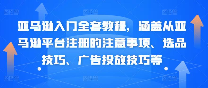 亚马逊入门全套教程，涵盖从亚马逊平台注册的注意事项、选品技巧、广告投放技巧等插图