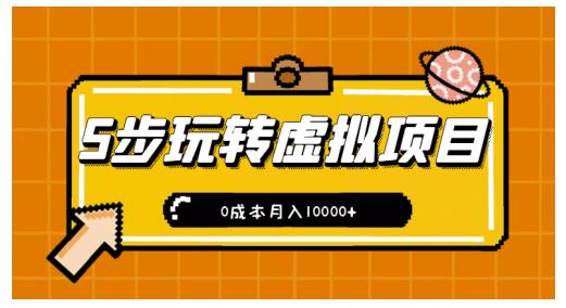 新手小白只需5步，即可玩转虚拟项目，0成本月入10000+【视频课程】插图