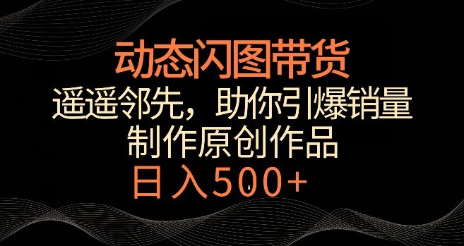 动态闪图带货，遥遥领先，冷门玩法，助你轻松引爆销量，日赚500+【揭秘】插图