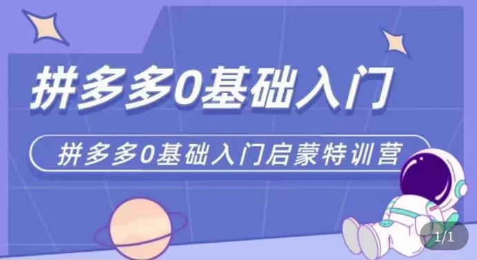 拼多多运营0-1实操特训营，拼多多0基础入门，从基础到进阶的可实操玩法插图