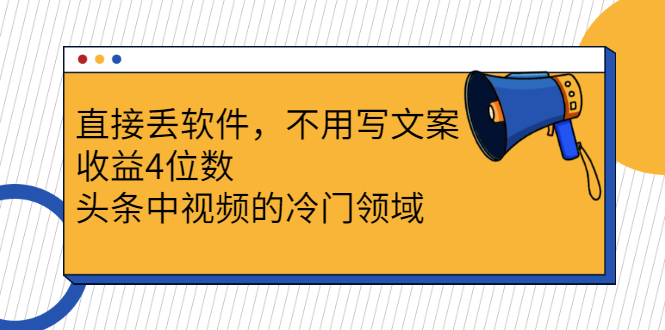 （2543期）直接丢软件，不用写文案，收益4位数头条中视频的冷门领域插图