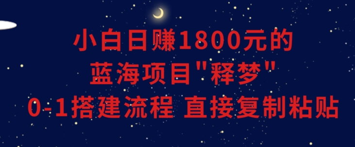 小白能日赚1800元的蓝海项目”释梦”0-1搭建流程可直接复制粘贴长期做【揭秘】插图