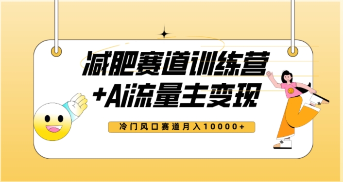 #原创 全新减肥赛道AI流量主+训练营变现玩法教程，蓝海冷门赛道小白轻松上手，月入10000+【揭秘】插图