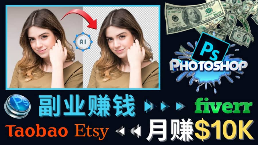 （4394期）掌握PS修图技能，月赚5000美元以上 – 利用Adobe Photoshop赚钱的3种途径插图