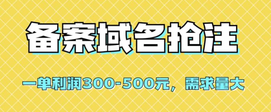 【全网首发】备案域名抢注，一单利润300-500元，需求量大插图