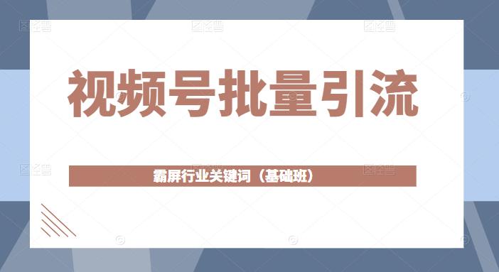 视频号批量引流，霸屏行业关键词（基础班）全面系统讲解视频号玩法【无水印】插图