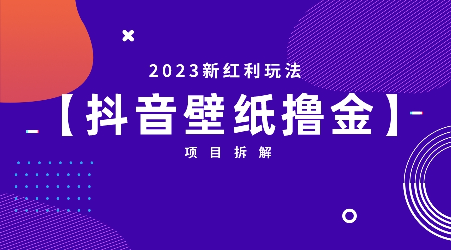 （6579期）2023新红利玩法：抖音壁纸撸金项目插图