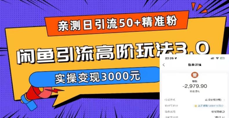 （5739期）实测日引50+精准粉，闲鱼引流高阶玩法3.0，实操变现3000元插图