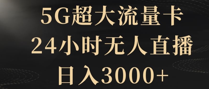 5G超大流量卡，24小时无人直播，日入3000+【揭秘】插图