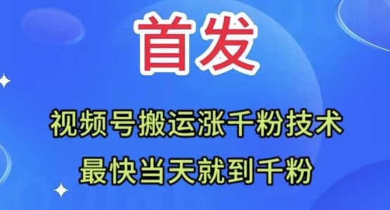 全网首发：视频号无脑搬运涨千粉技术，zui快当天到千粉【揭秘】插图