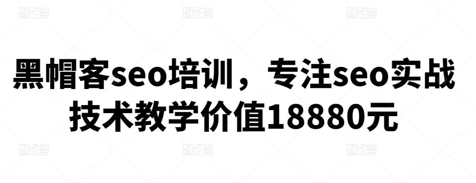 黑帽客seo培训，专注seo实战技术教学价值18880元插图