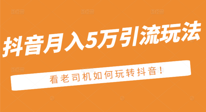 （2486期）某公众号付费文章：抖音月入5万引流玩法，看看老司机如何玩转抖音插图