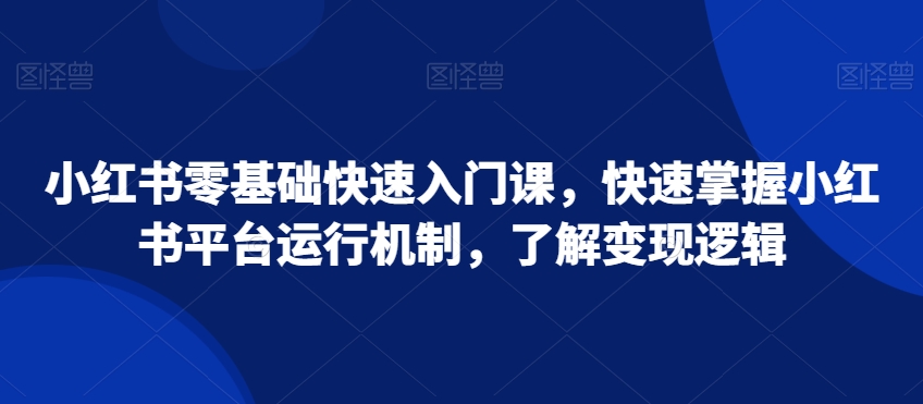 小红书零基础快速入门课，快速掌握小红书平台运行机制，了解变现逻辑插图