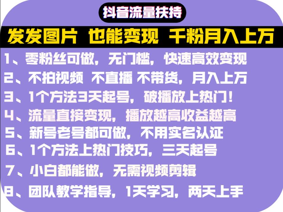 抖音发图就能赚钱：千粉月入上万实操文档，全是干货插图