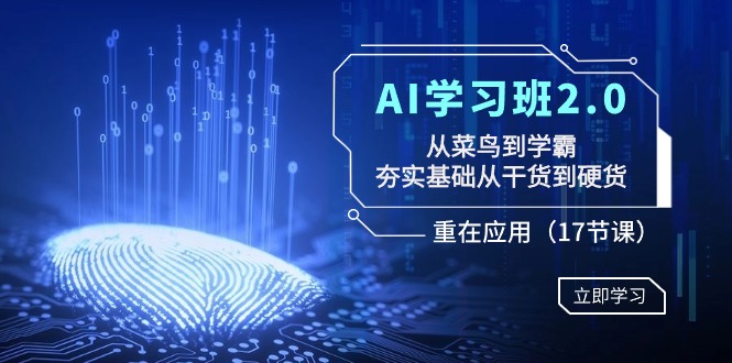 AI学习班2.0：从菜鸟到学霸，夯实基础从干货到硬货，重在应用（17节课）插图