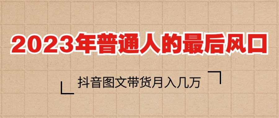 （6118期）2023普通人的zui后风口，抖音图文带货月入几万+插图