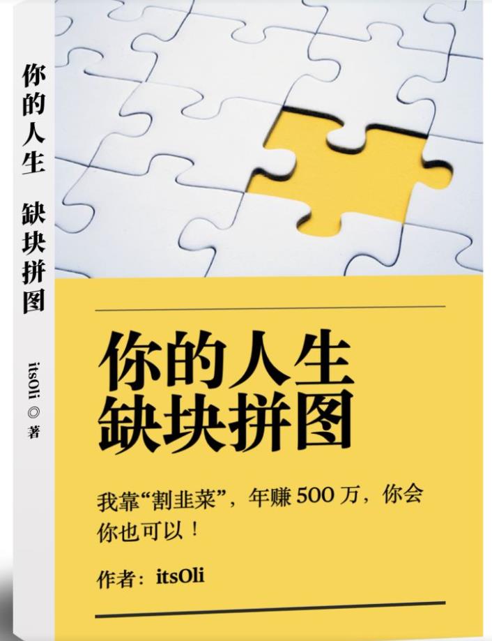 某高赞电子书《你的人生，缺块拼图——我靠“割韭菜”，年赚500万，你会你也可以》插图