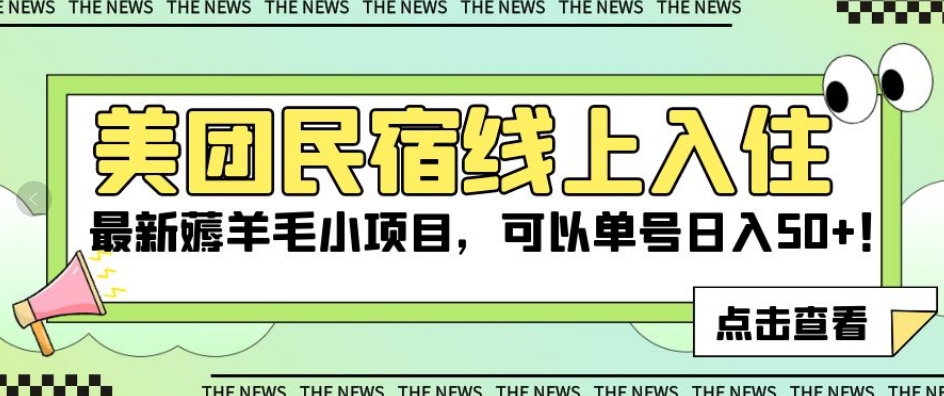 美团民宿线上入住，zui新薅羊毛小项目，可以单号日入50+【揭秘】插图