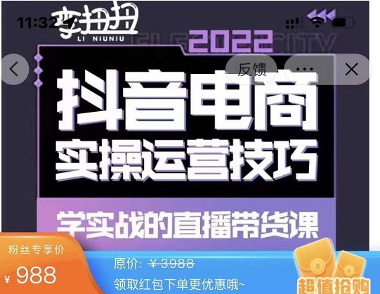 zui新李扭扭·抖音电商直播带货，实操运营技巧，学实战的直播带货课插图