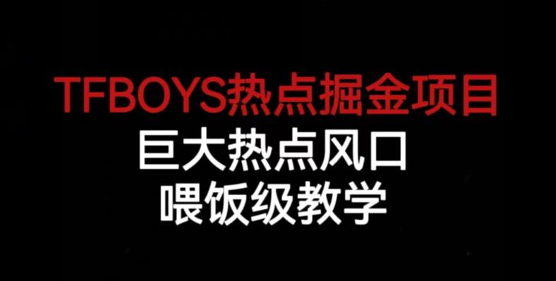 TFBOYS热点掘金项目，巨大热点风口，喂饭级教学插图