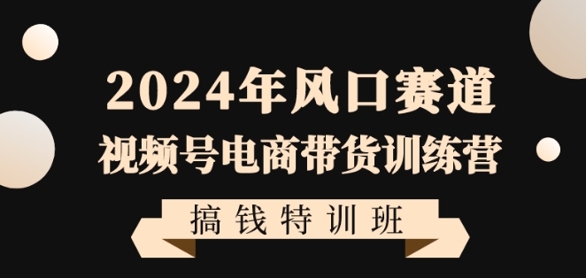 2024年风口赛道视频号电商带货训练营搞钱特训班，带领大家快速入局自媒体电商带货插图