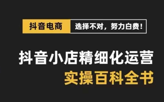 抖音小店精细化运营百科全书，保姆级运营实战讲解（28节课）插图