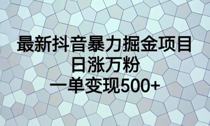 zui新抖音暴力掘金项目，日涨万粉，一单变现500+【揭秘】插图