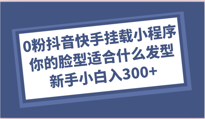 0粉抖音快手挂载小程序，你的脸型适合什么发型玩法，新手小白日入300+插图