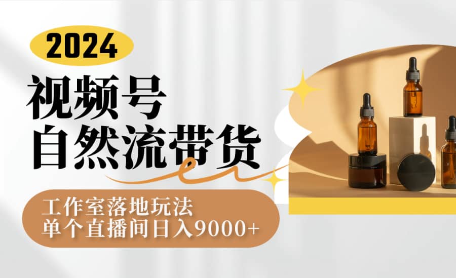 2024视频号自然流量带货攻略，工作室实战玩法，单个直播间日赚9000+插图