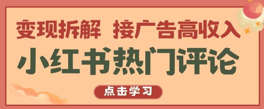 小红书热门评论，变现拆解，接广告高收入【揭秘 】插图