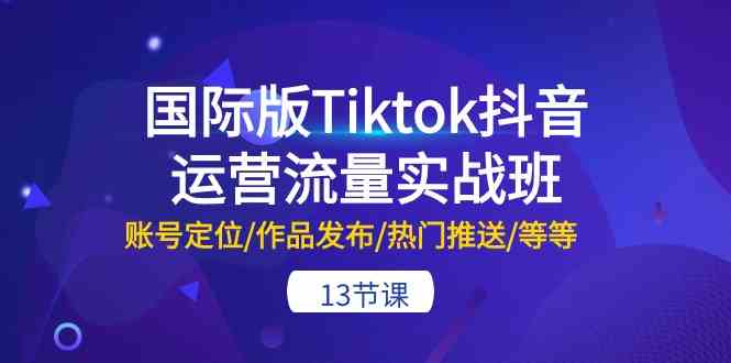 国际版Tiktok抖音运营流量实战班：账号定位/作品发布/热门推送/等等（13节）插图