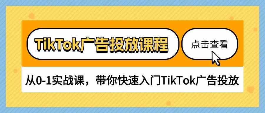 TikTok广告投放课程，从0-1实战课，带你快速入门TikTok广告投放（30节课）插图