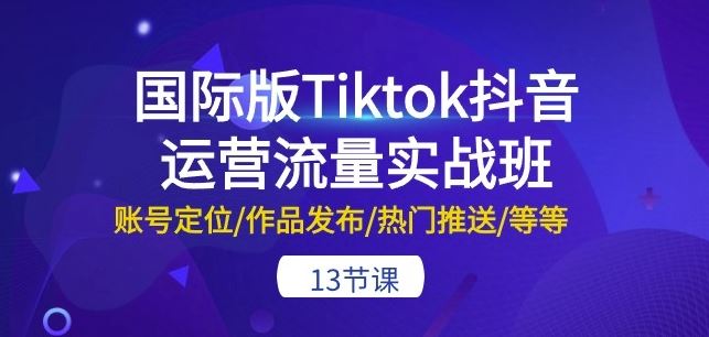 国际版Tiktok抖音运营流量实战班：账号定位/作品发布/热门推送/等等-13节插图