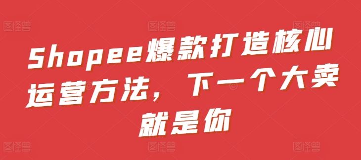 Shopee爆款打造核心运营方法，下一个大卖就是你插图