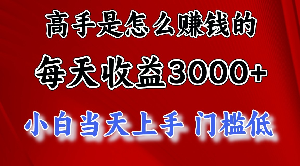 高手是怎么赚钱的，一天收益3000+，闷声发财项目，不是一般人能看懂的插图