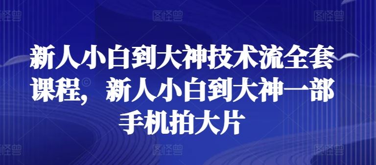 新人小白到大神技术流全套课程，新人小白到大神一部手机拍大片插图